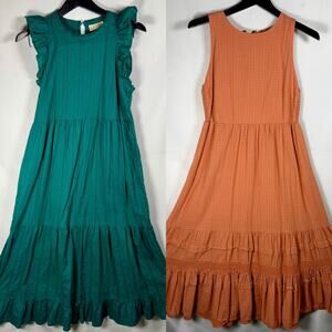 Universal Thread women’s 100% cotton maxi dress lot of 2 sz small boho pockets